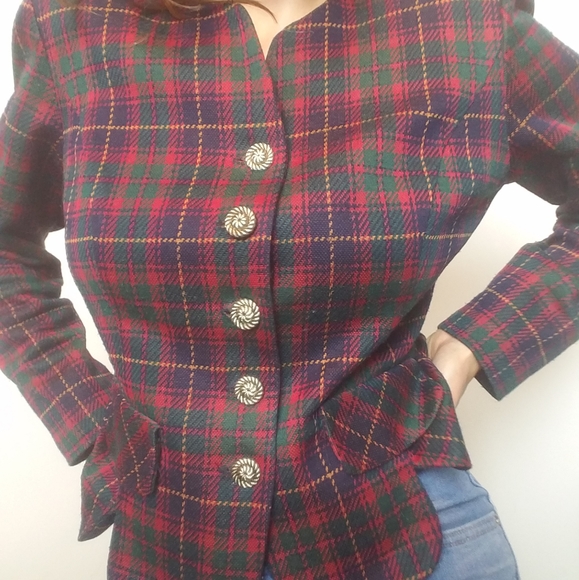 Vintage Tartan Plaid Jacket Blazer - Picture 6 of 9
